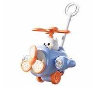 HuadaXtai Coche Empuje para Bebé con Diseño Avión y Animalito Colores con Ruedas Antislizantes y Absorbentes Impacto para Equilibrio y Exploración Acuado para Uso Diario, Azul, Estándar