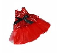 HuadaXtai Conjunto de Ropa Vestido Muñeca Traje Completo con Diseño Elegante en Cuentos y Lazos Adecuado para Fotografía Colección Exhibición, Rojo, Vestido De Lentejuelas con Lazo