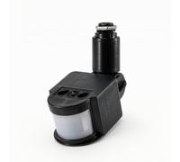 HuadaXtai de Movimiento con Interruptor Tecnología Infrarroja y Microondas de Retardo Ajustable Plástico Adecuado para Pasillos Escuelas Almacenes, Black, Infrared 110-240v