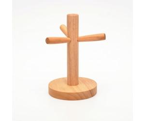 HuadaXtai Escurrevasos de Bambú Soporte de Tazas Portavasos Organizador de Mesa para Secado de Tazas Acabado Liso Fácil de Limpiar, Pequeño, Estilo Moderno Minimalista De Madera De Caucho