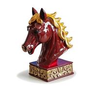 HuadaXtai Estatua de Caballo de Resina Cabeza Escultura Figura Adorno Artesanía en Resina con Melena Definida y Presencia Imponente Adecuada para Recibidor Salón Mesa Ejecutiva para Colegas, Red
