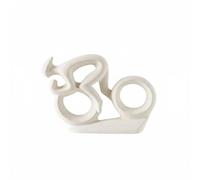 HuadaXtai Figurilla de Cerámica Esculturas Abstractas Estatua Minimalista Blanca Acabado Textura Suave Antideslizante Adecuada para Entrada Vitrina de Bebidas Sala de Estar Oficina, L