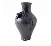 HuadaXtai Jarrón Artístico Jarrón Decorativo Florero Escultural Jarrón de Cerámica con Pliegues Estratificados y Acabado Manual Estética Minimalista Moderna, 28 27 H45.5cm, N款 Negro Alto