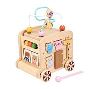 HuadaXtai Juguete Actividas en Forma Autobús Educativo Juguete Motricidad Fina Material Didáctico para Niños Pequeños, Autobús Madera