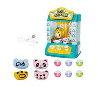 HuadaXtai Máquina Recreativa de con Cápsulas de Caramelos, Mini Máquina Expendedora, Dispensador de Caramelos Tipo Garra para Niños Y Adultos, Verde 4 Muñecas