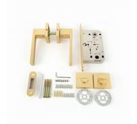 HuadaXtai Picaporte para Puerta Interior Manija Pestillo Resbalón con Estilo Minimalista y Ocultas y Placa de Recibidor Adecuado para Dormitorios Baños Viviendas, Oro Arena