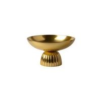 HuadaXtai Plato con Soporte Mesa | Estructura Aluminio Ligero, Banja para Servir, Elegante, Recibidor, Consola, Oro, M