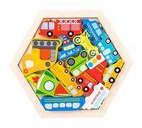 HuadaXtai Rompecabezas de Madera, Bloques, Resolución de Problemas, Juguetes Educativos para Niños Pequeños, Tráfico