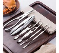 HuadaXtai Utensilios para Cangrejo Set de Pinza Abreconchas Tenedor Extractor Estuche Compacto Material Acero Inoxidable Adecuado, Juego De 3 Piezas De Cangrejo Pinza De Tijera De Cangrejo