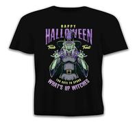 Huadian Happy Halloween Spooky Scary Horror Trick Or Treat What's Up Witches Christmas t Shirts mens451784 T-Shirt Black XXL