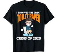 Huadian I Survived The Great Toilet Paper Crisis of 2020 Gift T-Shirt Black T-Shirt Black L