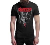 Huadian Krampus Halloween T-Shirt Adults & Kids Horror Movie & Gaming T-Shirts for Men T-Shirt Black L