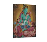 HUADONG Newari Diosa Verde Tara Póster Arte Póster Lienzo Pintura Decoración Pared Impresión Foto Hogar Moderno Decorativo Carteles 08 x 12 pulgadas (20 x 30 cm)