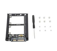 HuadZhylyx Adaptador dual de mSATA a SATA III de 2,5 pulgadas, tarjeta adaptadora SSD SATA III de 6 Gbps con carcasa de marco metálico, convertidor plug and play de mSATA a SATA para PC de