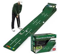 HUAEN Tapete Verde de Golf para Interiores Con Retorno de Pelota y 3 Agujeros - Equipo de Entrenamiento y Práctica en Casa u Oficina - Accesorios de Regalo