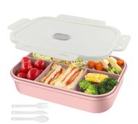 HUAERSICO Bento box - Caja de Almacenamiento Portátil para Guardar, Fiambrera Infantil/Adultos con Compartimentos - Taper Niños Colegio y Loncheras para Niños - Lunch Box kids/Adultos (Nórdico Rosa)