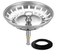 HUAERSICO Colador de desagüe para fregadero de cocina, 82 mm, tapón de desagüe con altura ajustable, para accesorios Blanco