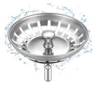 HUAERSICO Colador Fregadero 80mm,Cfregadero Universal,Colador Tapón Desagüe Fregadero,Colador Tapón Desagüe Fregadero Cocina,Juntas Adicionales,para Blanco Franke Pieza De Recambio