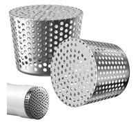 HUAERSICO Protector de Canalón y Bajante Acero Inoxidable 304, Rejilla Desague para Jardin y Terraza, Filtro de Hojas Antipájaros y Antiratones, Fácil Instalación 50 mm - 63 mm