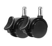 HUAERSICO Ruedas para silla de oficina con freno, 11 mm x 22 mm, para silla de escritorio, ruedas de goma, sillas de oficina, sillas de juegos, etc., para todo tipo de suelos, juego de 2 unidades