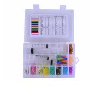 HUAHA Juego de 100 agujas de dispensar de punta roma de acero inoxidable de 1/2 pulgada + 5 jeringas de diferentes tamaños con 16 agujas de punta cónica.