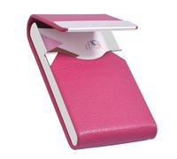 HUAHAITGCH Tarjetero de visita con diseño ultra delgado, funda para tarjetas de visita con piel sintética de alta calidad, tarjetero de metal para mujeres/hombres, tarjetero profesional con cierre