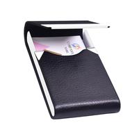 HUAHAITGCH Tarjetero de visita con diseño ultra delgado, funda para tarjetas de visita con piel sintética de alta calidad, tarjetero de metal para mujeres/hombres, tarjetero profesional con cierre