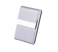 HUAHAITGCH Tarjetero de visita con diseño ultra delgado, funda para tarjetas de visita con piel sintética de alta calidad, tarjetero de metal para mujeres/hombres, tarjetero profesional con cierre