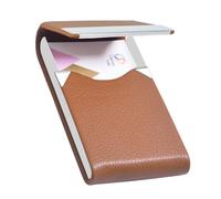 HUAHAITGCH Tarjetero de visita con diseño ultra delgado, funda para tarjetas de visita con piel sintética de alta calidad, tarjetero de metal para mujeres/hombres, tarjetero profesional con cierre