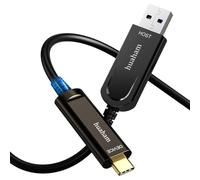 huaham Cable de fibra óptica USB A a USB C de 33 pies, 10 Gbps, USB 3.2 Gen2, cable USB C ultra delgado y de larga distancia para cámara Logitech 4K, Microsoft Azure, VR/AR, pantalla táctil, sistema