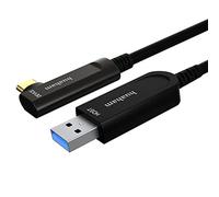 huaham Fiber Optic USB A a USB C Cable Right Angled 10 m Transmisión de larga distancia Cable USB 3.1, AOC 10 Gbps Cable USB ultra alta velocidad para VR, Xbox 360, webcam, computadora portátil, etc.