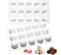 Huahuanghui 15 Cavidades Moldes de silicona Bola, 3D Molde en Forma de Bolas 4,3 cm por Cavidad, Fáciles de Desmoldar para Muffins, Galletas, Chocolate, Repostería, Hielo, Jabón y DIY
