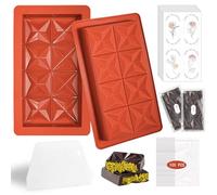Huahuanghui Molde de silicona para chocolate con adhesivo, raspador y bolsa, antiadherente, molde de chocolate extra profundo para bombones y dulces