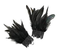 Huahuanghui Muñequera Plumas, Góticos Puños Plumas, Manguitos Plumas Halloween, Puños Muñeca Plumas Naturales, Adorno de Plumas Negras para Damas de Halloween