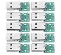 Huairdum 10 Piezas USB Tipo A Macho A Placa Adaptadora Dip, Módulo Convertidor USB A Dip de 4 Pines de 2,54 Mm, Adaptador de Enchufe Estándar A para Fuente de Alimentación de Bricolaje y Diseño de