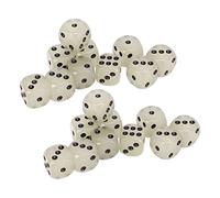 Huairdum 20 Dados Brillantes, Dados de Plástico Clásicos de Punto Negro Mediano de 6 Caras Que Brillan en la Oscuridad, Ideales para Juegos de Mesa, Juegos de Mesa y Entretenimiento