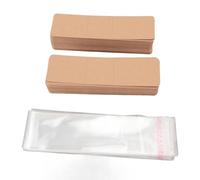 Huairdum 200 Uds. Bolsas Laminadas de Marcapáginas Impermeables Transparentes de Plástico y Kit de Marcapáginas en Blanco de Papel Kraft, 5,91x1,81 Pulgadas