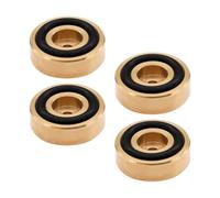 Huairdum 4 Patas de Latón para Tabla de Cortar, Almohadillas de Goma Antideslizantes con Tornillos Duraderos, para Tabla de Cortar de Cocina, Altavoz, Amplificador, Instrumento, Tocadiscos,