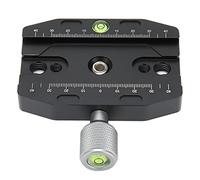 Huairdum Adaptador de Montaje para Trípode de Cámara con Abrazadera de Placa, Soporte Compatible con Arca de 38 Mm, Bloqueo Antideslizante, Soporte de 2 Niveles de Burbuja para de Videocámara DSLR,