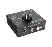 Huairdum Atenuador de en Línea, Controlador de Sonido Estéreo Pasivo con 6 Niveles Ajustables, Interfaces de 3,5 Mm y 6,35 Mm para Profesional de Cine en Casa