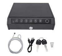 Huairdum Caja de Seguridad Biométrica, Cerradura de Teclado Digital con Huella Dactilar, Caja Fuerte de Seguridad con Cable de Acero e Iluminación LED para el Hogar, Coche, Viaje, Joyería, Efectivo,