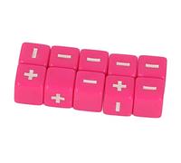 Huairdum Juego de Dados de Operación Matemática, Símbolos Más Menos Grabados, Dados de Plástico Duraderos, 10 de Cálculo, Ideal para Suministros de Enseñanza en el Aula para Niños (Rosáceo)