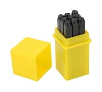 Huairdum Juego de Sellos de Números de Letras de Acero Al Carbono de 3mm, Sellos Perforadores de Metal para Joyería, Artesanía de Madera y Cuero, Juego de de Caja de Almacenamiento (metal)