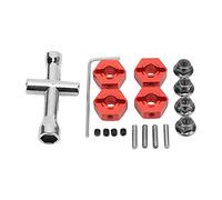 Huairdum Kit de Cubo de Rueda Hex de 14mm para Coches RC a Escala 1/10 | Adaptador hexagonal de rueda de aleación de aluminio, ajuste estable, herramienta de llave y vaso cruzado, actualización