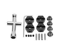 Huairdum Kit de Cubo de Rueda Hex de 14mm para Coches RC a Escala 1/10 | Adaptador hexagonal de rueda de aleación de aluminio, ajuste estable, herramienta de llave y vaso cruzado, actualización