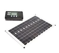 Huairdum Kit de Panel Solar de 100 W, Panel Solar Policristalino con Controlador MPPT, Alta Eficiencia para Vehículos, Caravanas y Aplicaciones Fuera de la Red