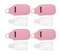 Huairdum Llavero Desinfectante de Manos, 30 Botellas de Viaje Vacías Recargables de 30 Ml con Soporte para Llavero, Juego de Recipientes de Líquido Portátil con Bolsa para Artículos de Tocador, (PINK)
