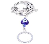 Huairdum Llavero Lucky Eye, Atractivo y Lindo Llavero con Colgante de Delfín, Práctico Personalizado para Manualidades Navideñas, Metal único Azul Decorativo para Familiares y Amigos