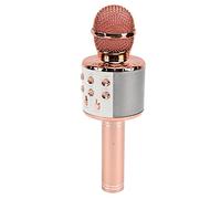 Huairdum Micrófono de Karaoke Inalámbrico, Batería de Larga Duración de 100Hz-10KHz, Reducción de Ruido, Micrófono Condensador para Karaoke para Transmisión (Oro Rosa)