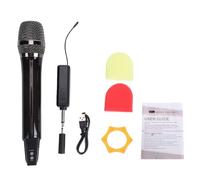 Huairdum Micrófono Inalámbrico para Fiesta de Canto |Iluminación de Sincronización de Ritmo RGB, Cabezal de Malla Metálica y Micrófono de Mano UHF con Interfaz de 6,5 Mm para Escenarios en Vivo (1 a